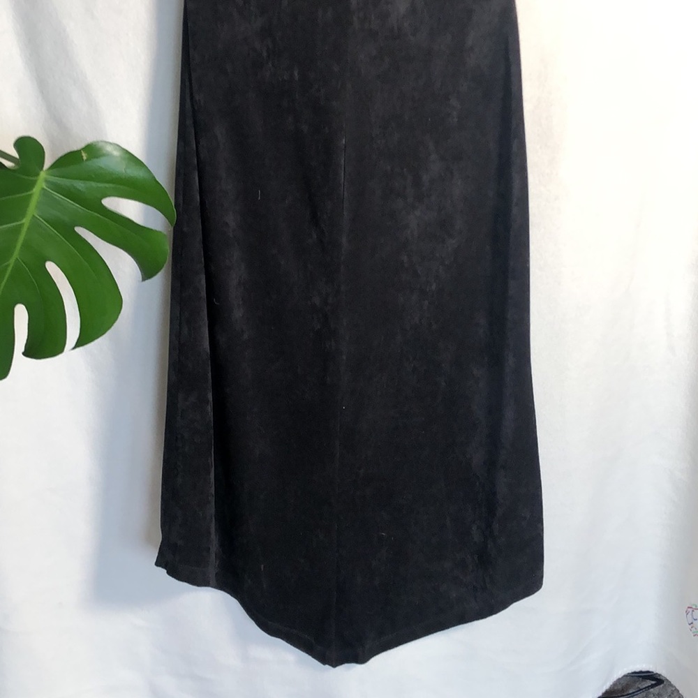 **SOLD* Aziz Black Halter Dress Decorative Studs. Low Back, V Bottom Hem. Size S - Picture 8 of 8